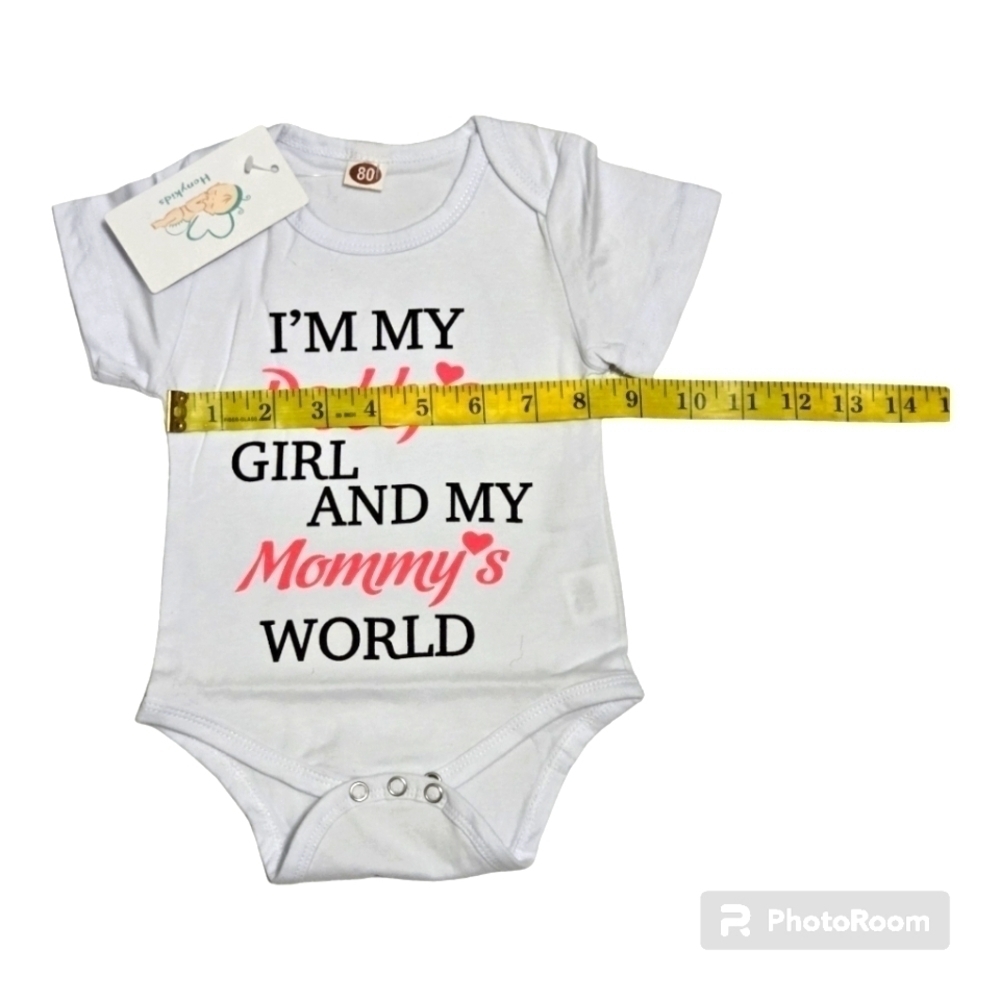 I'm My Daddy's Girl And My Mommy's World Baby Clothes Sets - Picture 2 of 6